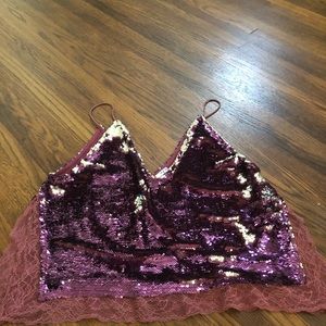 Free People Sequin Pink tank